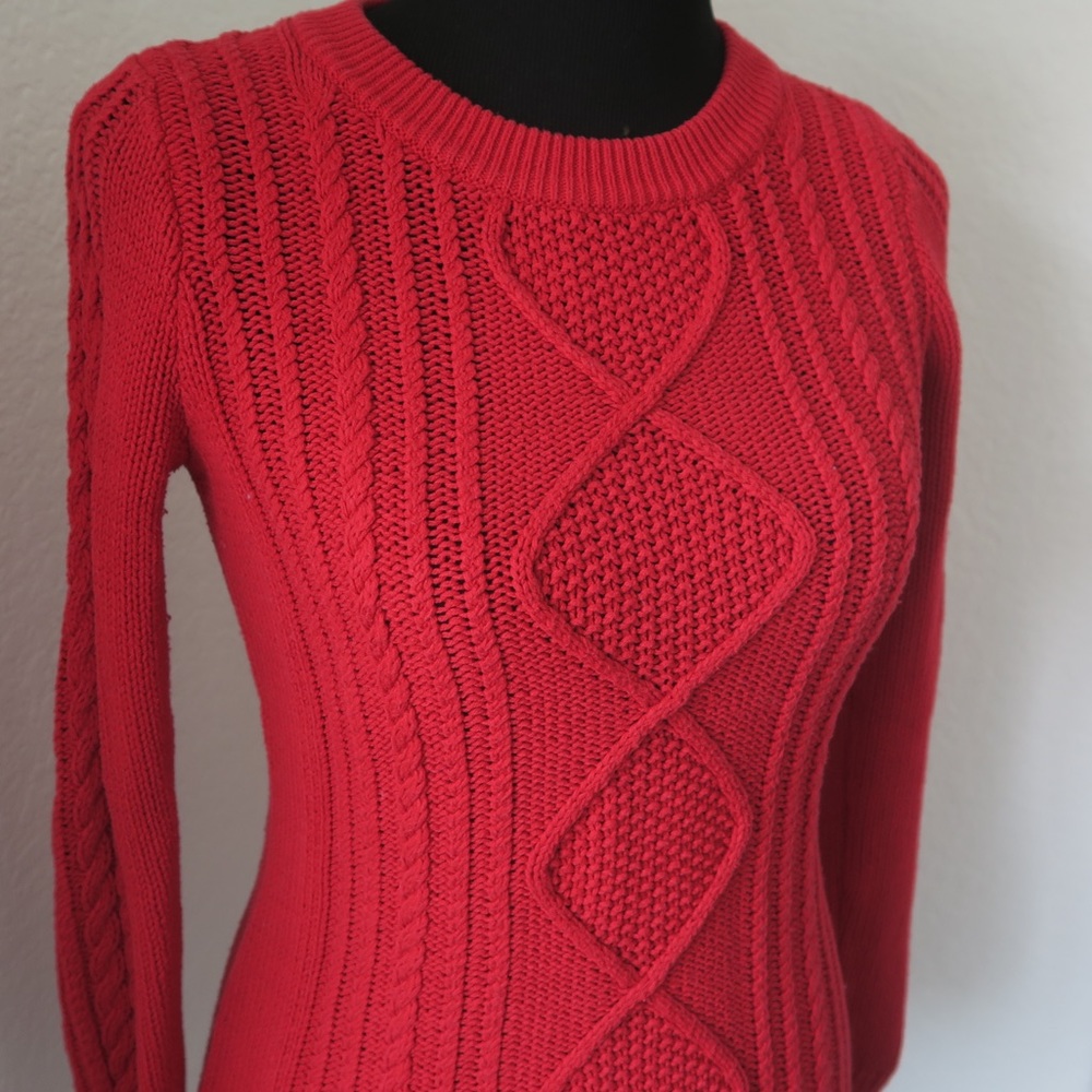Old Navy Red Cable-Knit Sweater